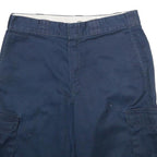 DICKIES Mens Navy Blue Cargo Shorts L W34 Workwear Polyester Blend