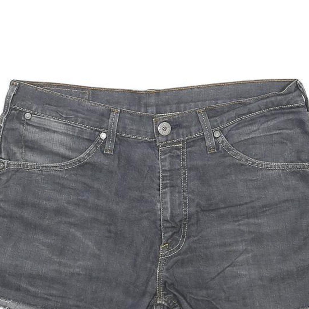 LEVI'S Womens Denim Grey Casual Cut-Off Shorts L W33 Frayed Hem 5 Pocket