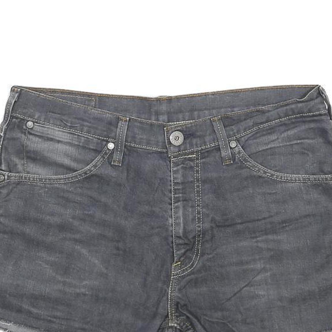 LEVI'S Womens Denim Grey Casual Cut-Off Shorts L W33 Frayed Hem 5 Pocket