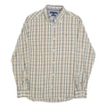 TOMMY HILFIGER Mens Beige & Green Check Shirt M Button Down Long Sleeve Cotton