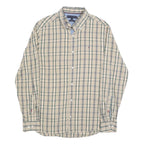 TOMMY HILFIGER Mens Beige & Green Check Shirt M Button Down Long Sleeve Cotton