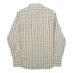TOMMY HILFIGER Mens Beige & Green Check Shirt M Button Down Long Sleeve Cotton