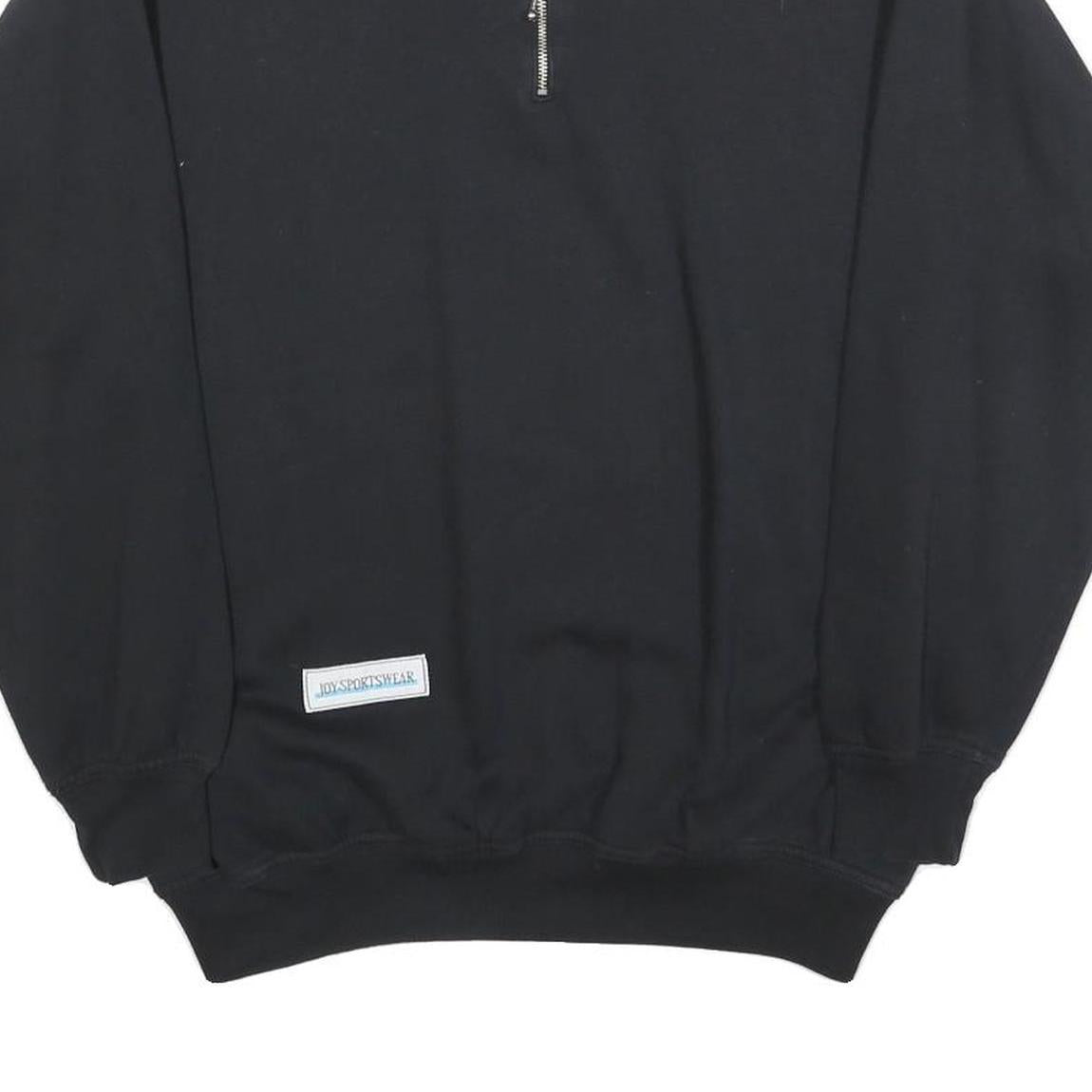 JOY SPORTSWEAR Mens Black Half Zip Sweatshirt M Cotton Blend Casual Pullover