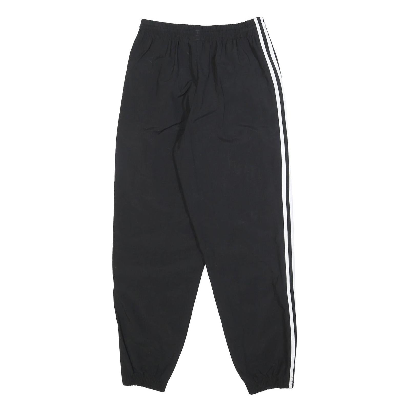 ADIDAS Womens Joggers Black & White Regular Slim Tapered UK 12 W26 L28