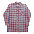 CONTE Mens Blue & Red Plaid Shirt L Cotton Blend Casual Long Sleeve Button