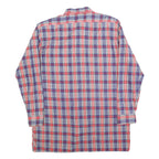 CONTE Mens Blue & Red Plaid Shirt L Cotton Blend Casual Long Sleeve Button