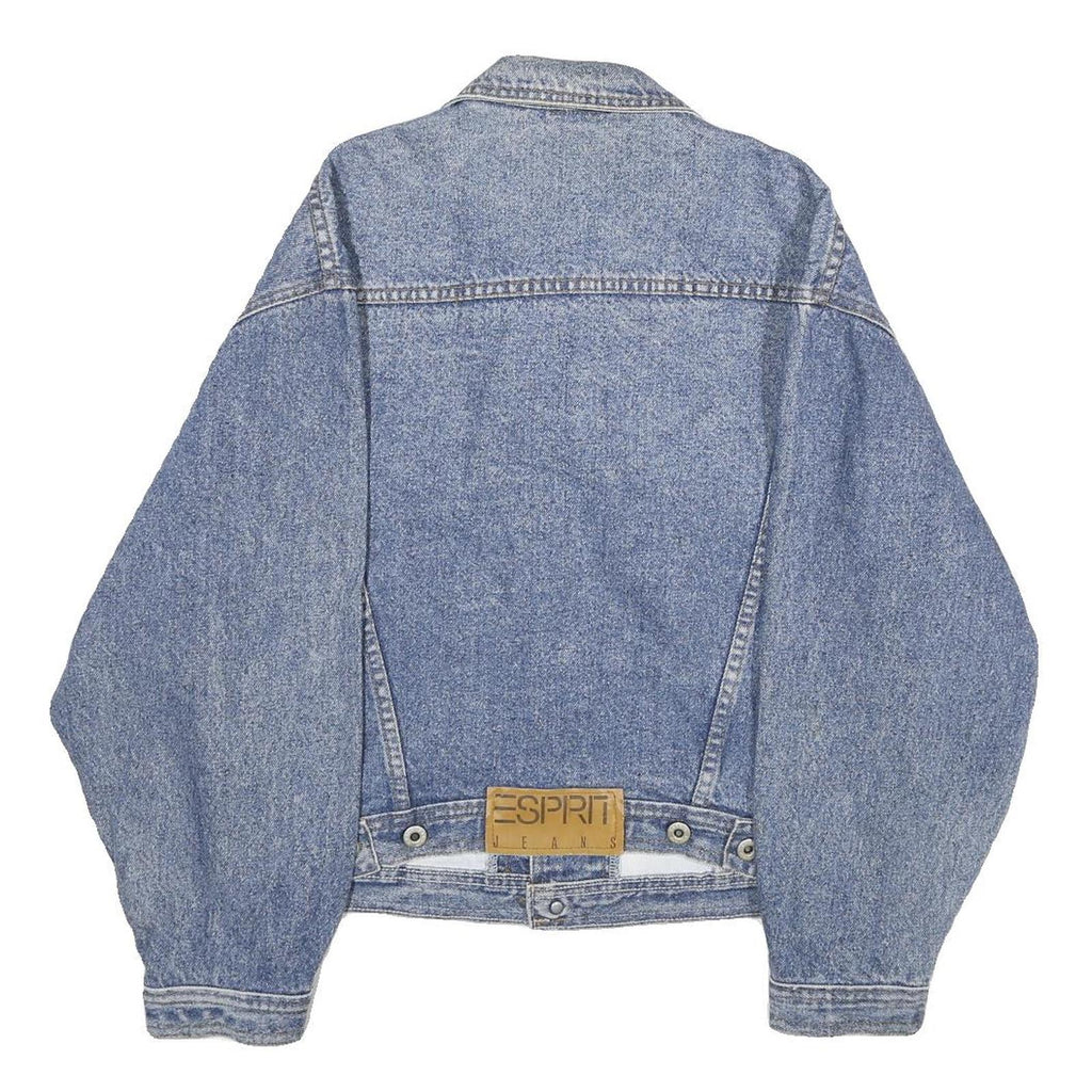 ESPRIT JEANS Mens Blue Denim Jacket M Cotton Button Closure Classic Casual