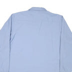 RED KAP Mens Blue Work Shirt L Logo Button-Up Long Sleeve Durable Cotton Blend