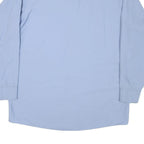 RED KAP Mens Blue Work Shirt L Logo Button-Up Long Sleeve Durable Cotton Blend