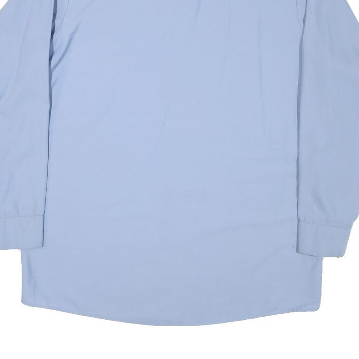 RED KAP Mens Blue Work Shirt L Logo Button-Up Long Sleeve Durable Cotton Blend