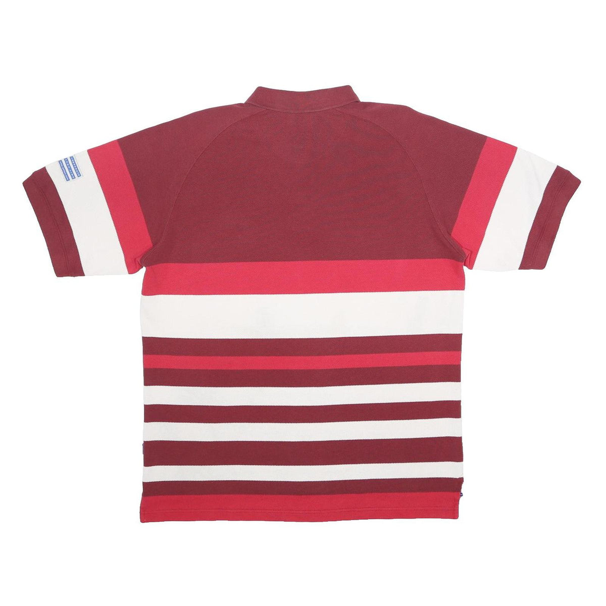 ADIDAS Mens Maroon & Red Striped Cotton Blend Polo Shirt XL Sports Casual