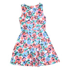 TOMMY HILFIGER Womens White Floral Cotton Blend Day Dress Sleeveless S Summer