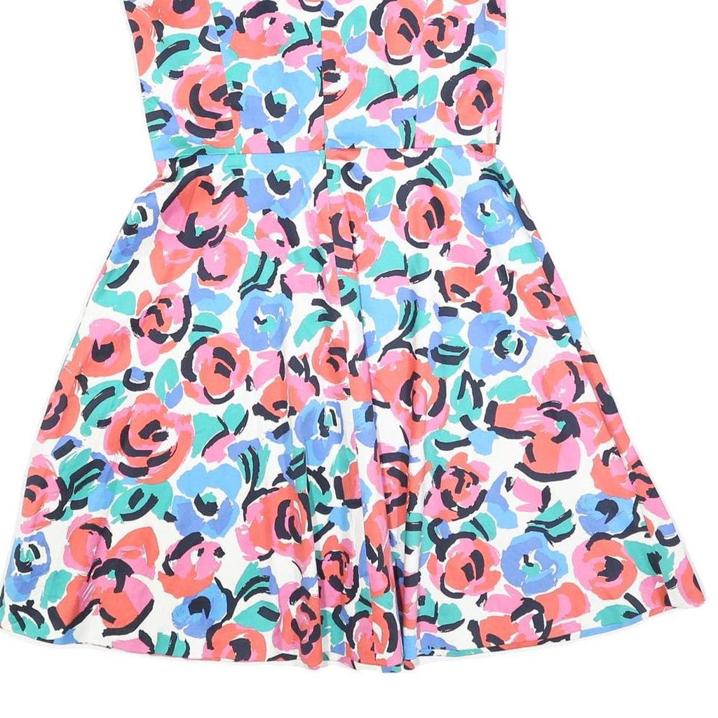 TOMMY HILFIGER Womens White Floral Cotton Blend Day Dress Sleeveless S Summer