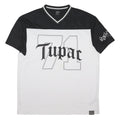 2PAC Mens Black & White Tupac Graphic T-Shirt M Short Sleeve V-Neck Rap Hip Hop
