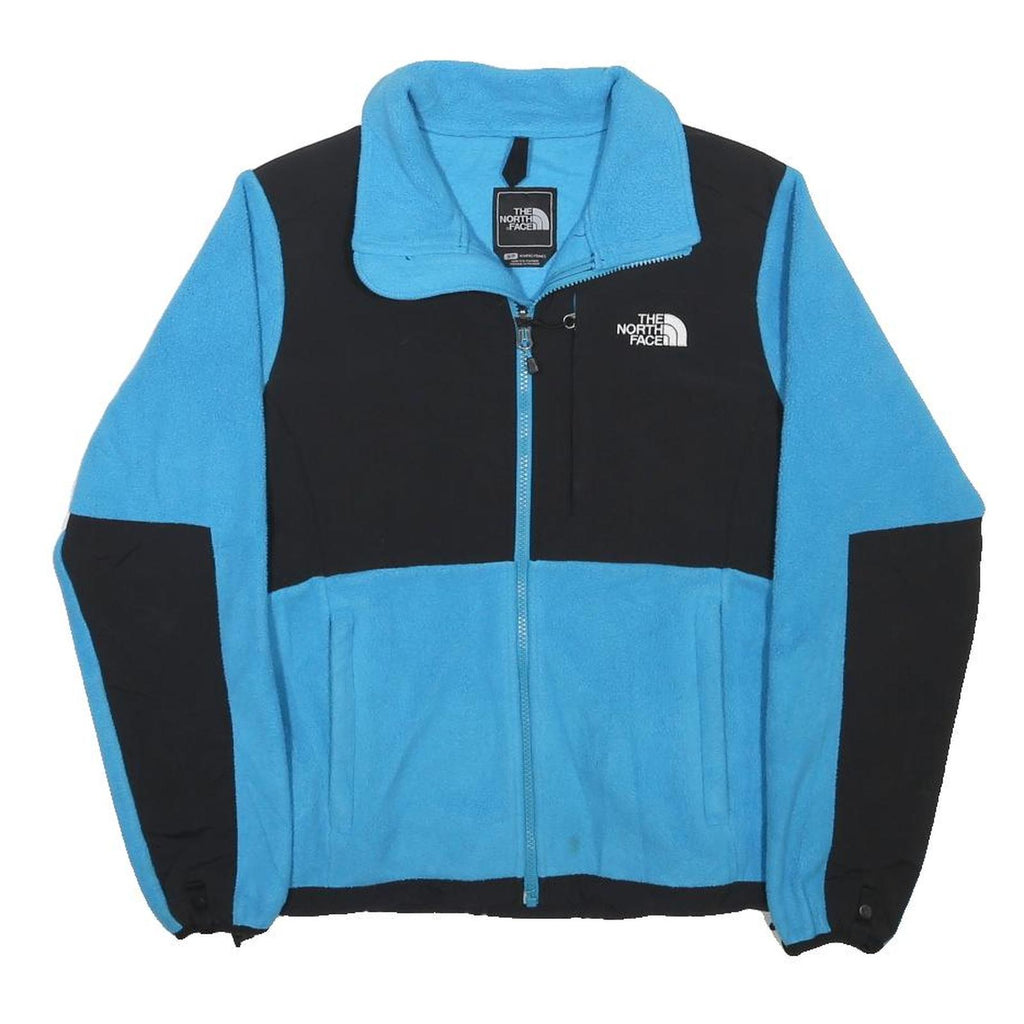 THE NORTH FACE Womens Blue & Black Zip Fleece Jacket S Polyester Outdoor Warm