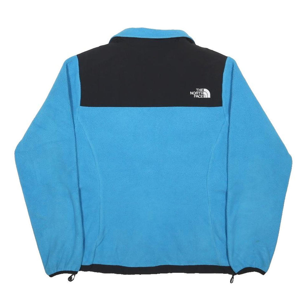 THE NORTH FACE Womens Blue & Black Zip Fleece Jacket S Polyester Outdoor Warm