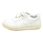NIKE Boys Lace-Up Trainers Synthetic White UK 2.5 Comfortable Casual Footwear