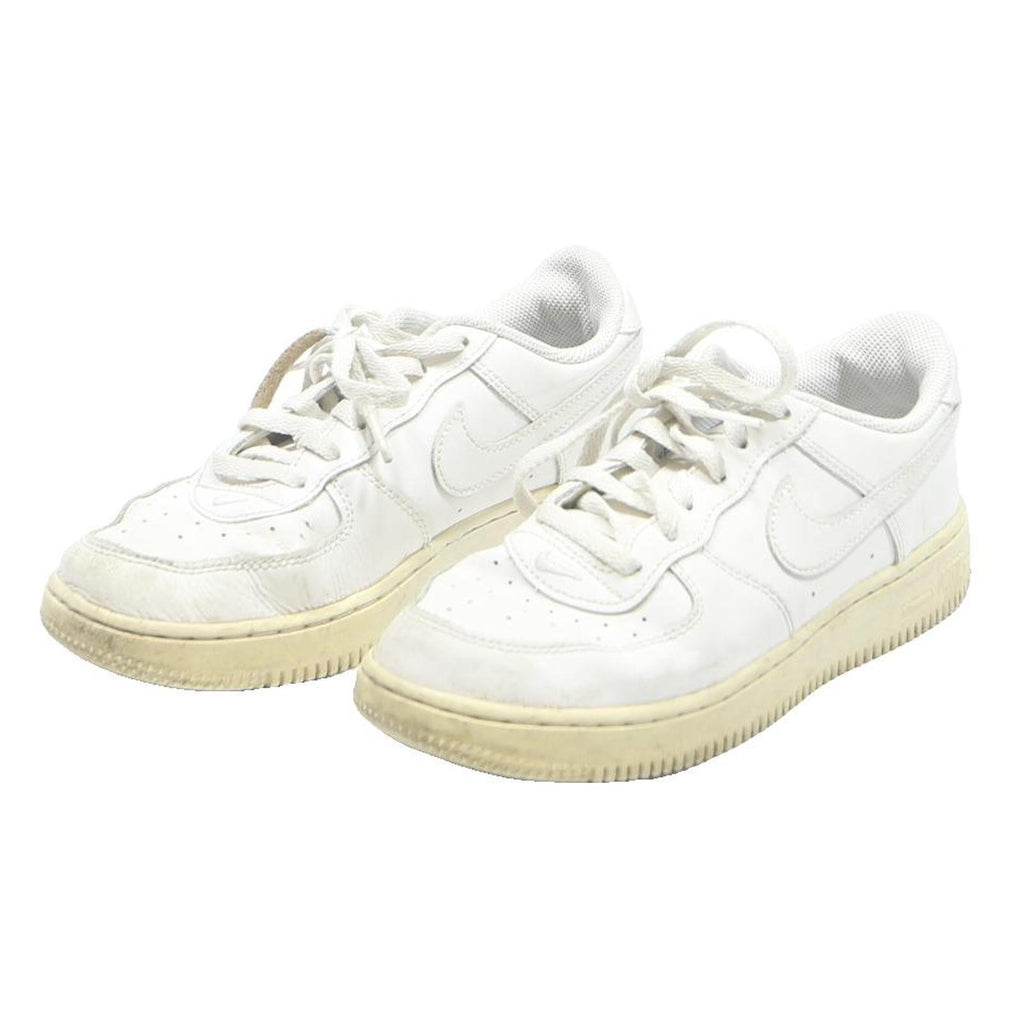 NIKE Boys Lace-Up Trainers Synthetic White UK 2.5 Comfortable Casual Footwear