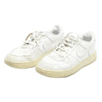 NIKE Boys Lace-Up Trainers Synthetic White UK 2.5 Comfortable Casual Footwear