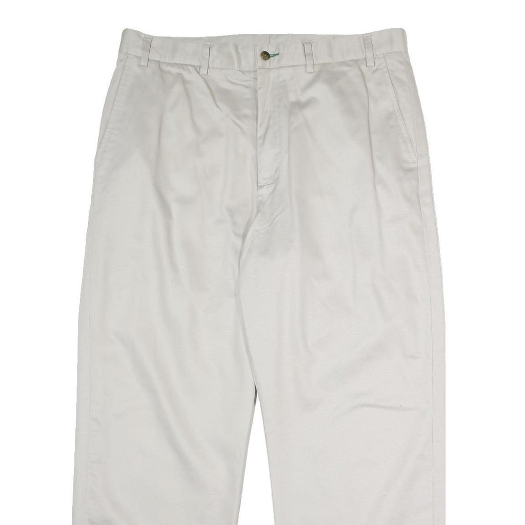 TOMMY HILFIGER Mens White Classic Straight Cotton Trousers W38 L30 Casual