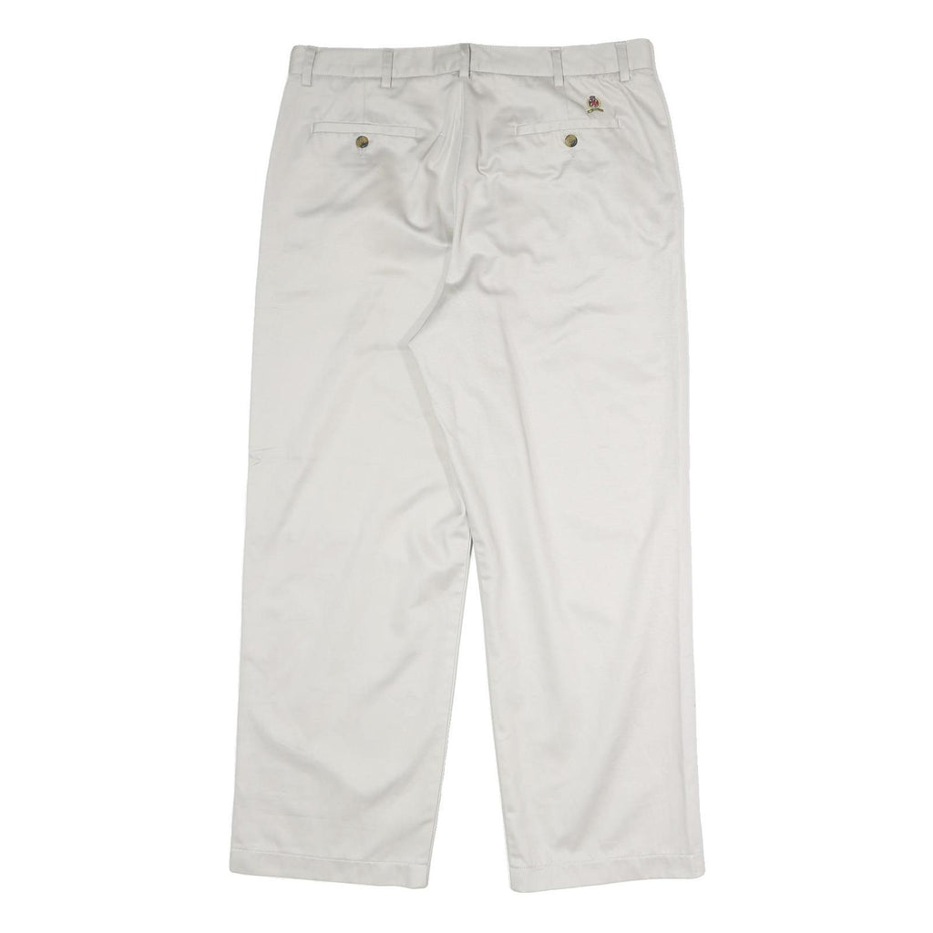 TOMMY HILFIGER Mens White Classic Straight Cotton Trousers W38 L30 Casual