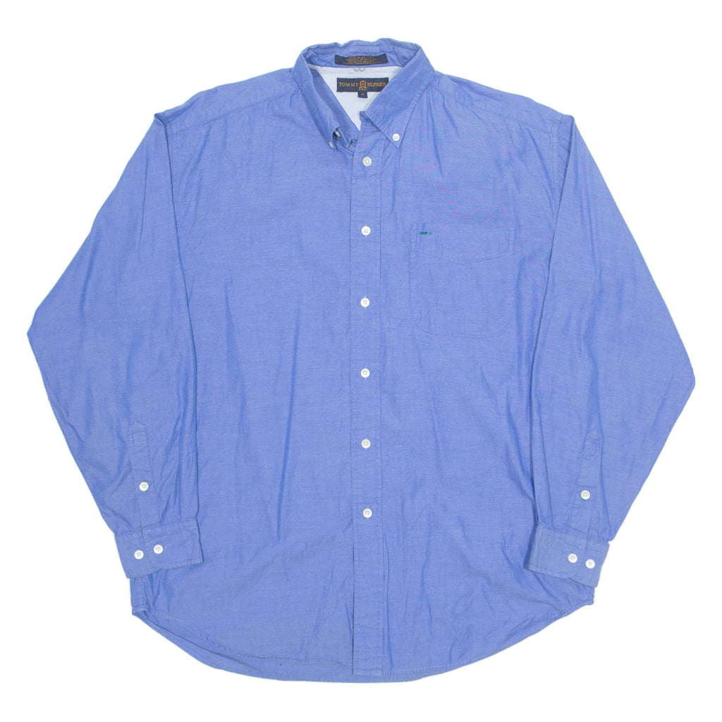 TOMMY HILFIGER Golf Mens Plain Shirt Blue Long Sleeve M