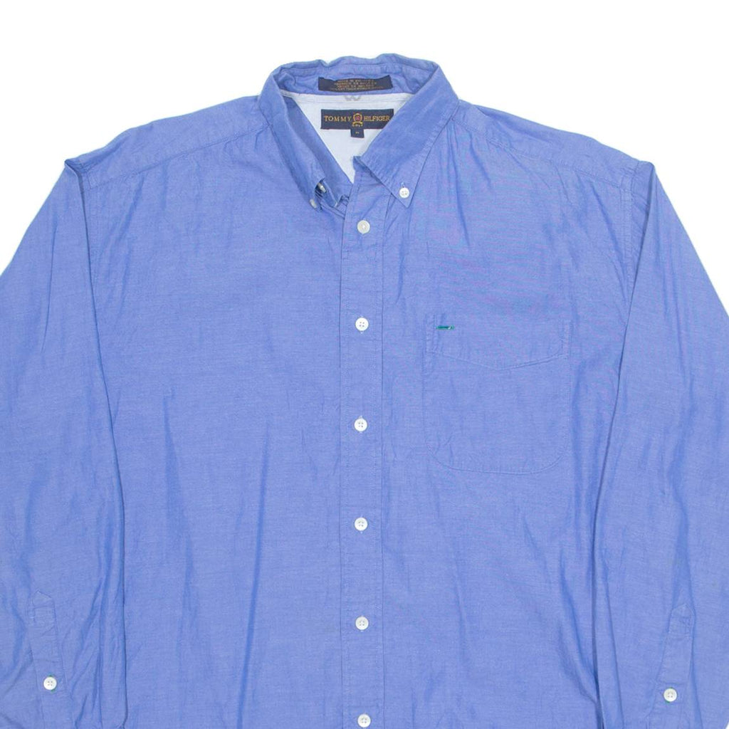 TOMMY HILFIGER Golf Mens Plain Shirt Blue Long Sleeve M