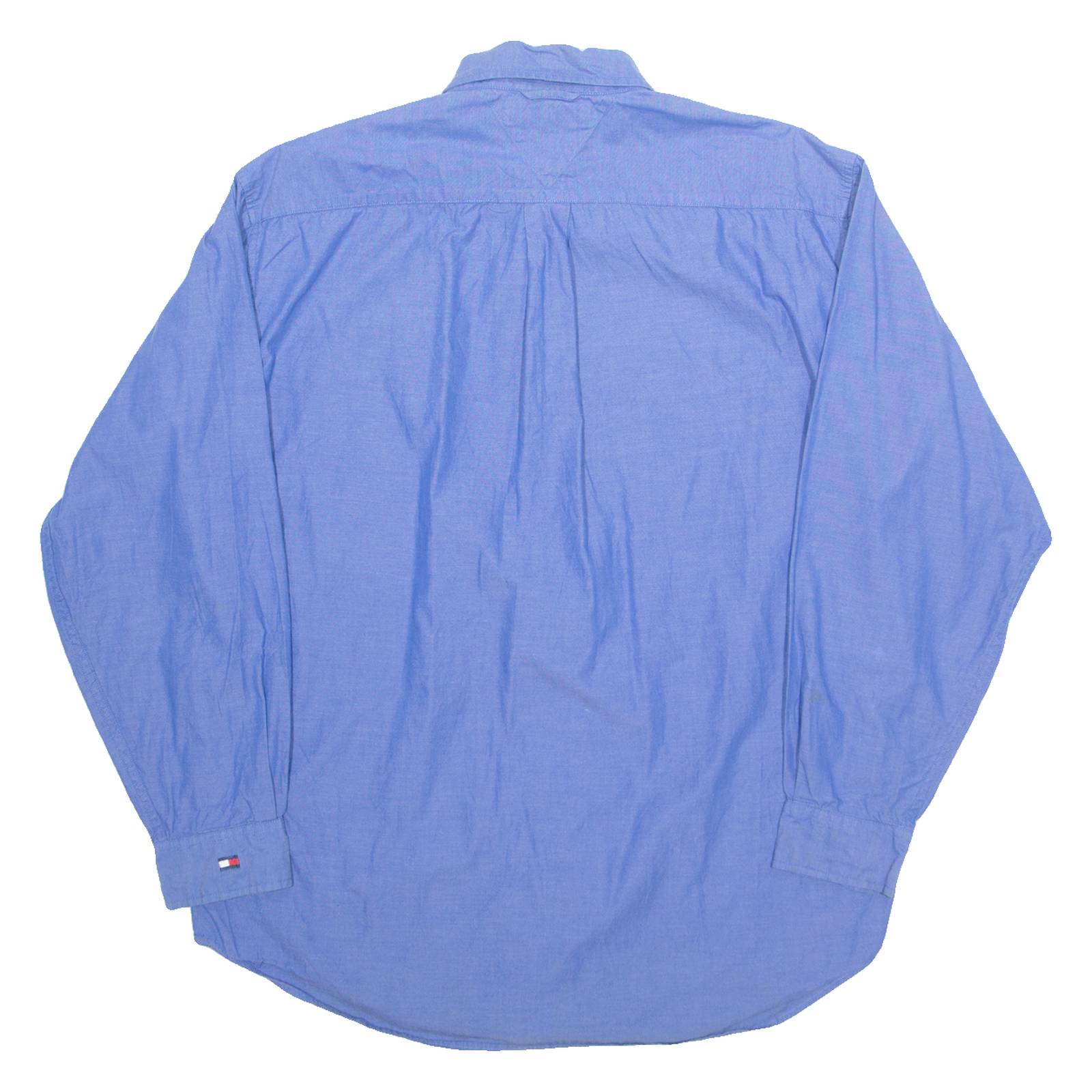 TOMMY HILFIGER Golf Mens Plain Shirt Blue Long Sleeve M