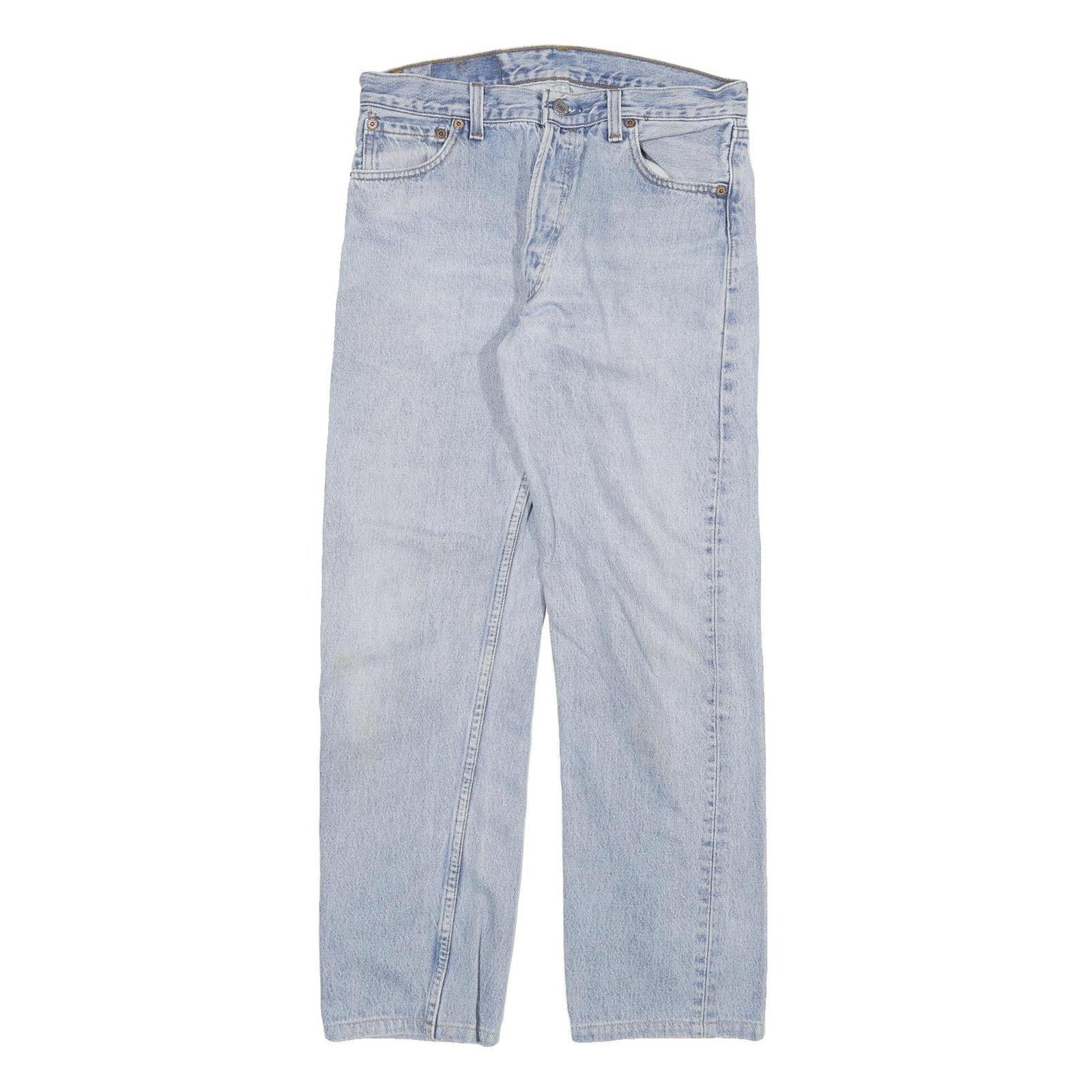 LEVI'S 501 Womens Jeans Blue Regular Straight Denim Light W28 L26 Classic Button