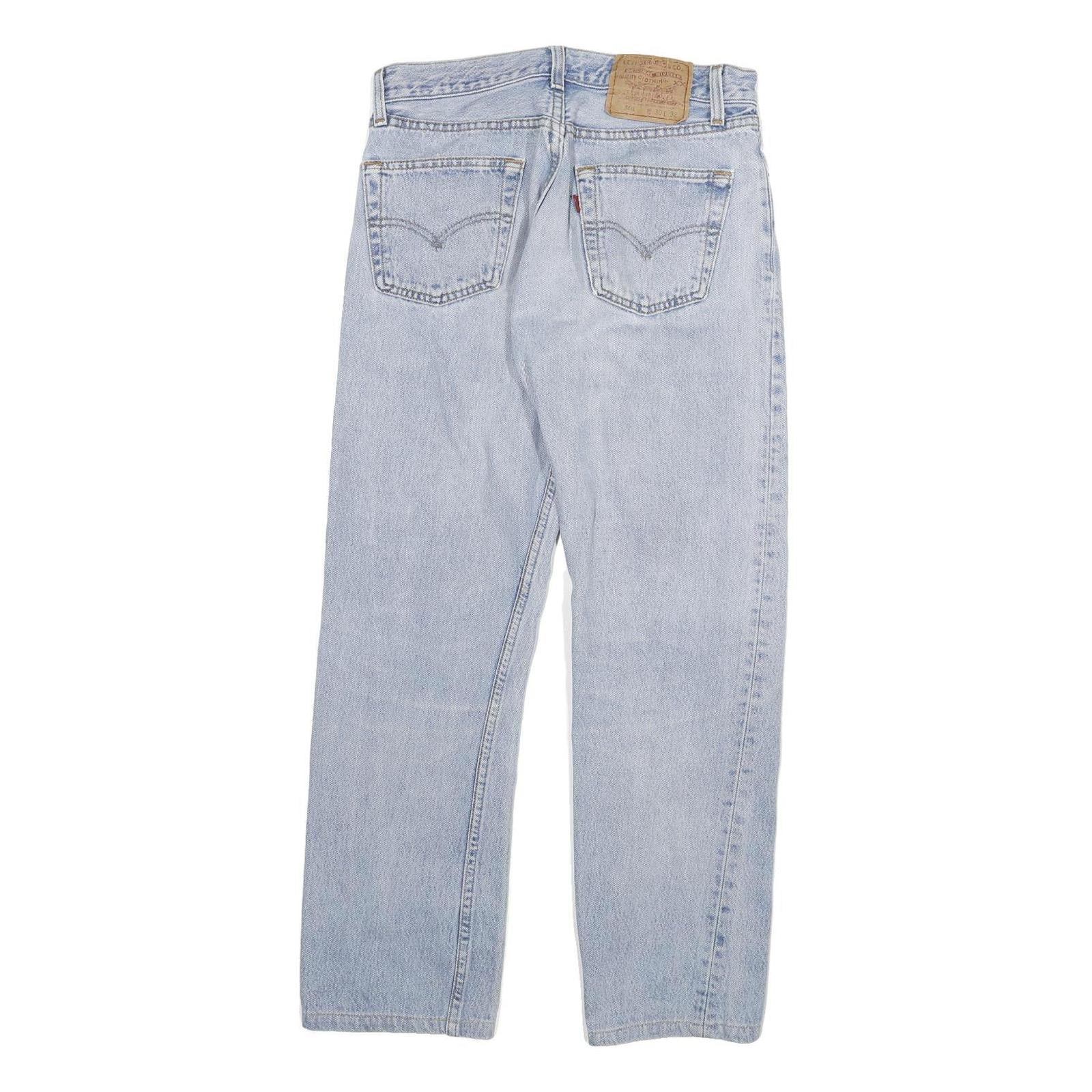 LEVI'S 501 Womens Jeans Blue Regular Straight Denim Light W28 L26 Classic Button