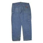 CARHARTT Mens Blue Regular Straight Denim W36 L30 Workwear Zip Closure Jeans