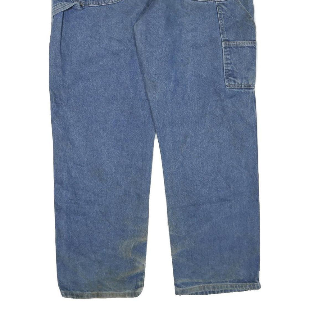 CARHARTT Mens Blue Regular Straight Denim W36 L30 Workwear Zip Closure Jeans