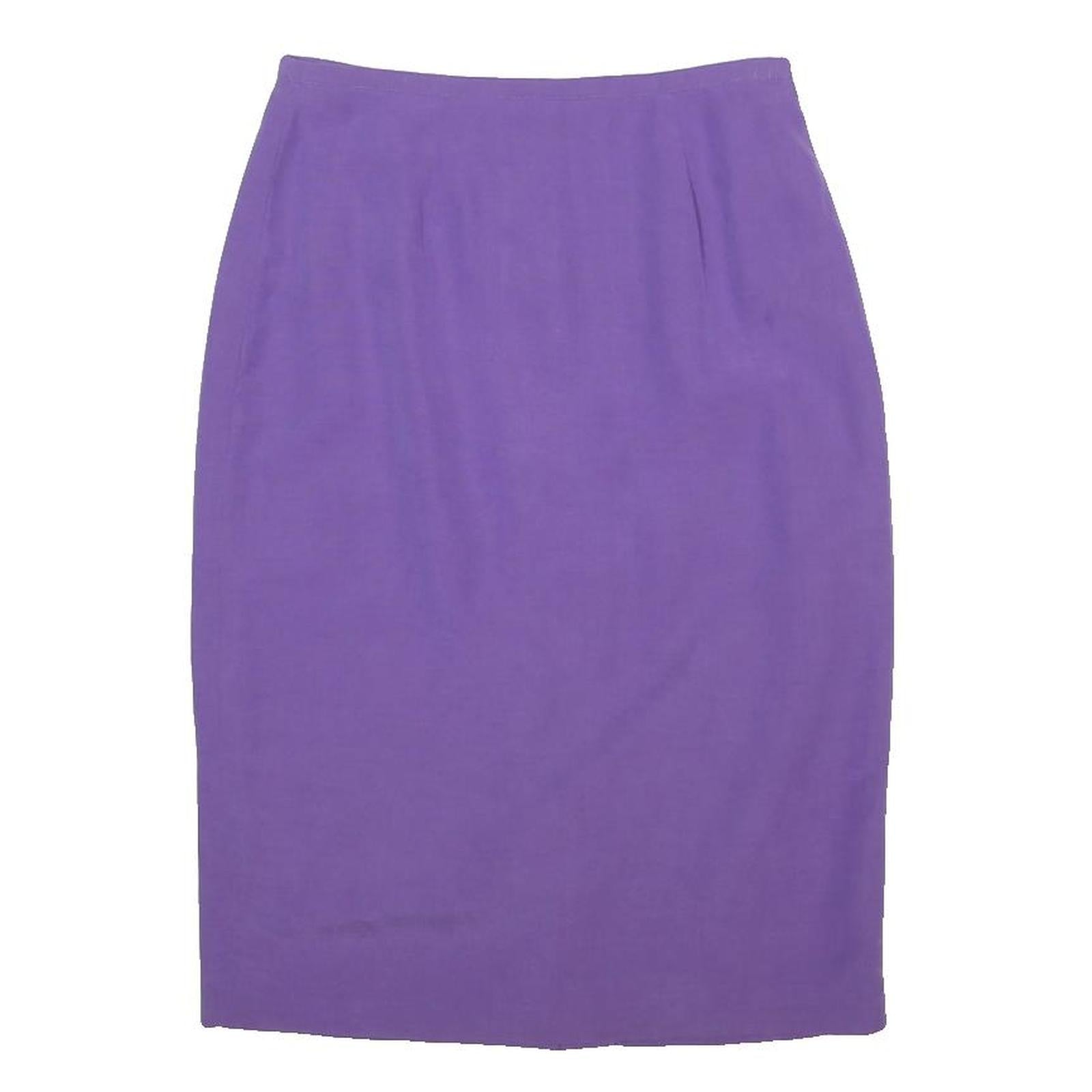 MONSOON Womens Purple Pencil Knee Length Linen Blend Skirt UK 10 Elegant