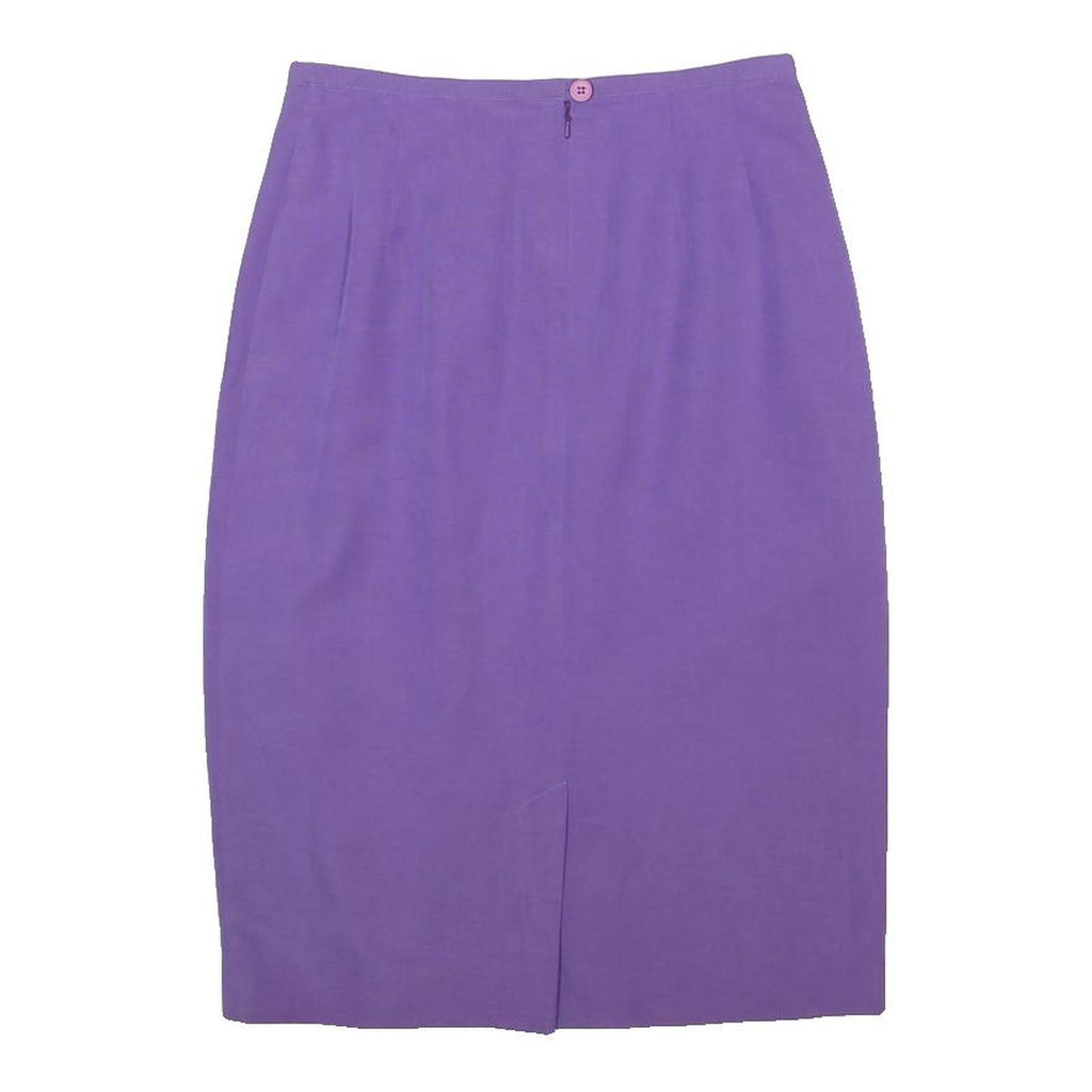 MONSOON Womens Purple Pencil Knee Length Linen Blend Skirt UK 10 Elegant