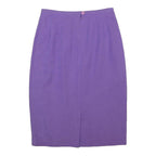 MONSOON Womens Purple Pencil Knee Length Linen Blend Skirt UK 10 Elegant