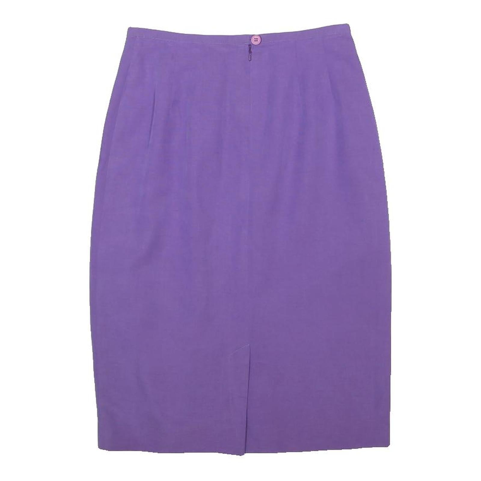 MONSOON Womens Purple Pencil Knee Length Linen Blend Skirt UK 10 Elegant