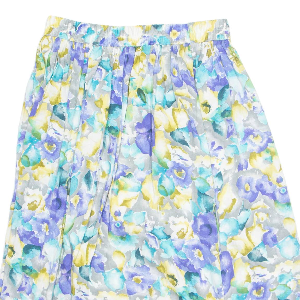 Womens A-Line Skirt Blue Knee Length Floral M
