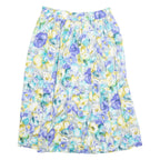 Womens A-Line Skirt Blue Knee Length Floral M