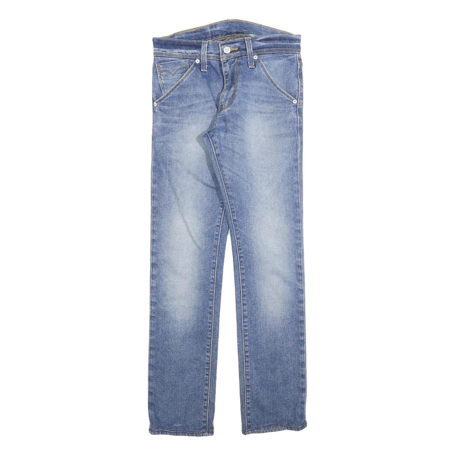 LEVI'S Mens Jeans Blue Slim Skinny Denim Light W28 L26 Classic Cotton Blend Zip