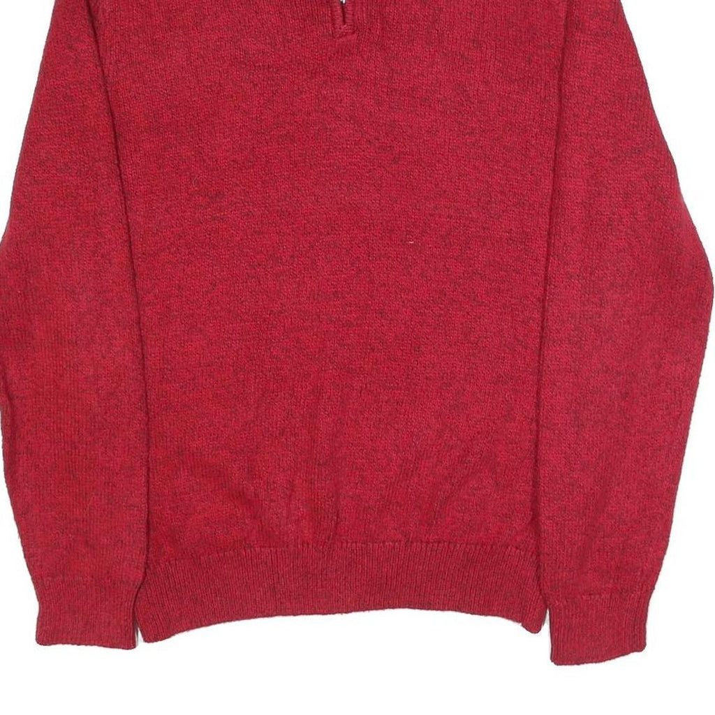 CHAPS Mens Red Pullover Plain Crew Neck Basic Knit Jumper M Cotton Blend