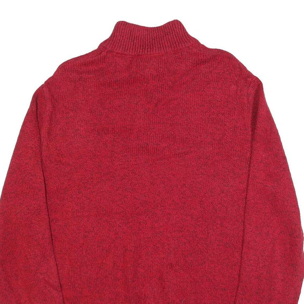 CHAPS Mens Red Pullover Plain Crew Neck Basic Knit Jumper M Cotton Blend