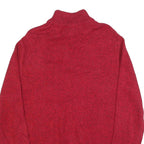 CHAPS Mens Red Pullover Plain Crew Neck Basic Knit Jumper M Cotton Blend