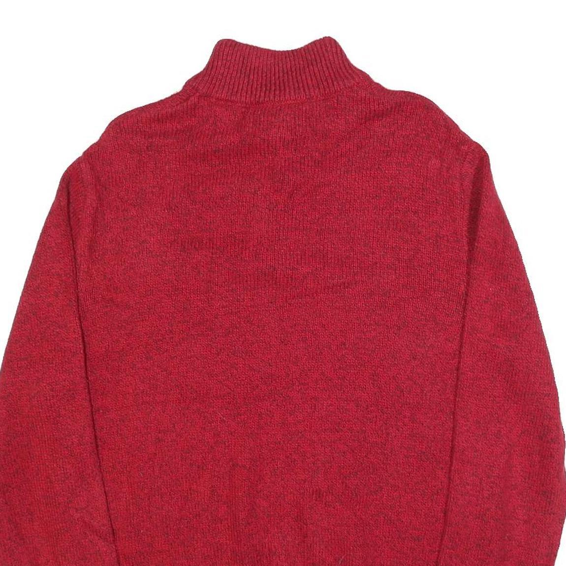 CHAPS Mens Red Pullover Plain Crew Neck Basic Knit Jumper M Cotton Blend