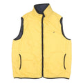 NAUTICA Mens Yellow & Navy Quilted Gilet L Polyester Blend Zip Padded Vest