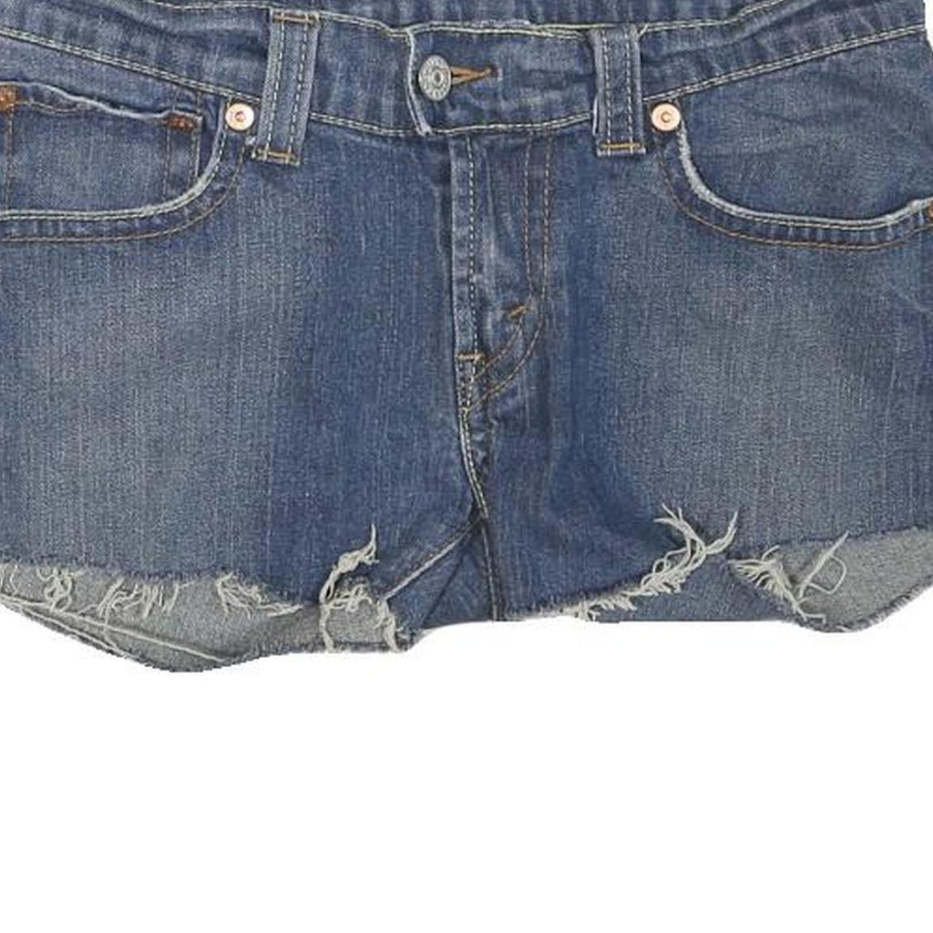 LEVI'S Womens Denim Blue Cut-Off Shorts L W32 Casual Summer Raw Hem