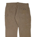 DICKIES Mens Regular Fit Jeans Brown Cotton Blend W40 L30 Workwear Zip Closure