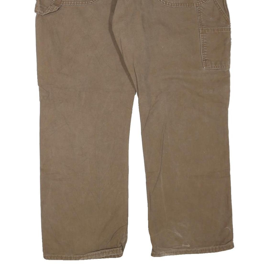 DICKIES Mens Regular Fit Jeans Brown Cotton Blend W40 L30 Workwear Zip Closure