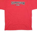 CHAMPION Mens Red Simpson Alumni Graphic T-Shirt 2XL Short Sleeve Crew Neck