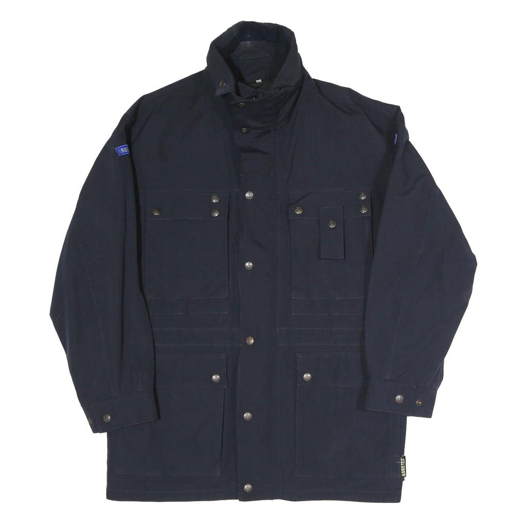 Mens Navy Jacket M Polyester Blend Plain Zip Security Style Securitas Logo