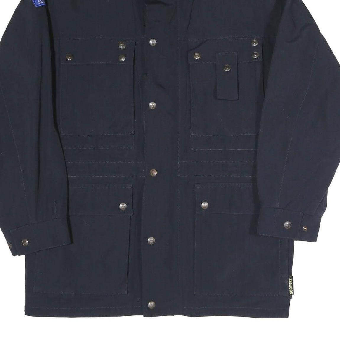 Mens Navy Jacket M Polyester Blend Plain Zip Security Style Securitas Logo